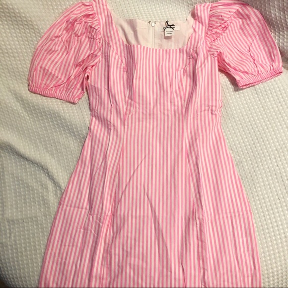 Neon Pink Striped dress - Picture 4 of 7